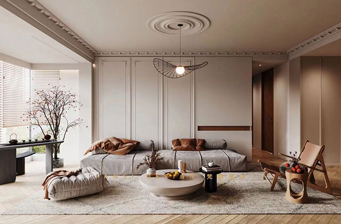 成都整装公司非梵家家居客厅沙发墙装修案例欣赏：暖色调轻奢风 温馨舒适