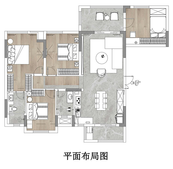 非梵家|120㎡轻奢风四居室，在静谧的时光中，用色彩装点灵魂