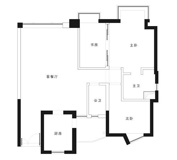 非梵家家居爆改108 ㎡现代简约三居室，让生活染上蔚蓝色的浪漫气息